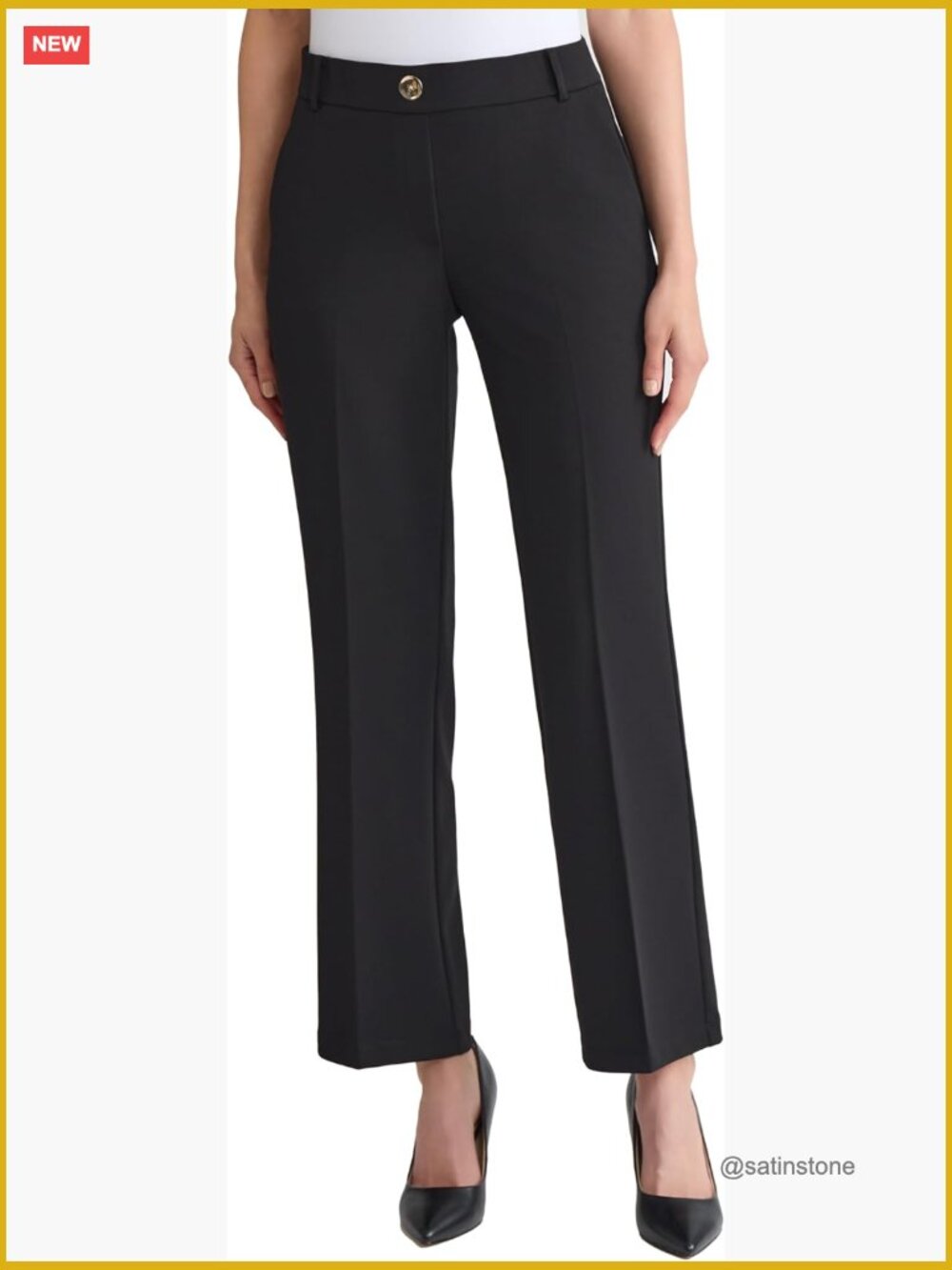 Stretch Twill Pull On Trouser Leg Pant, Wrinkle-Resistant Fabric